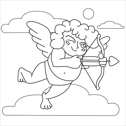 Cupid From St. Valentine'S Day Coloring Page